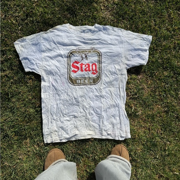 Y2K Stag Beer Graphic Tee - Picture 1 of 3